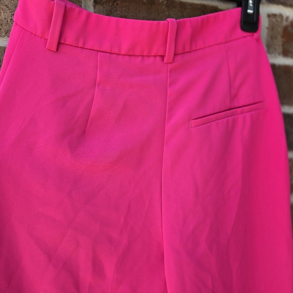 Zara Women's Bright Pink Wide-Leg Pants - Picture 6 of 8